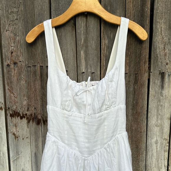 New Reformation Balia Linen Midi Dress White 4 - Picture 5 of 16